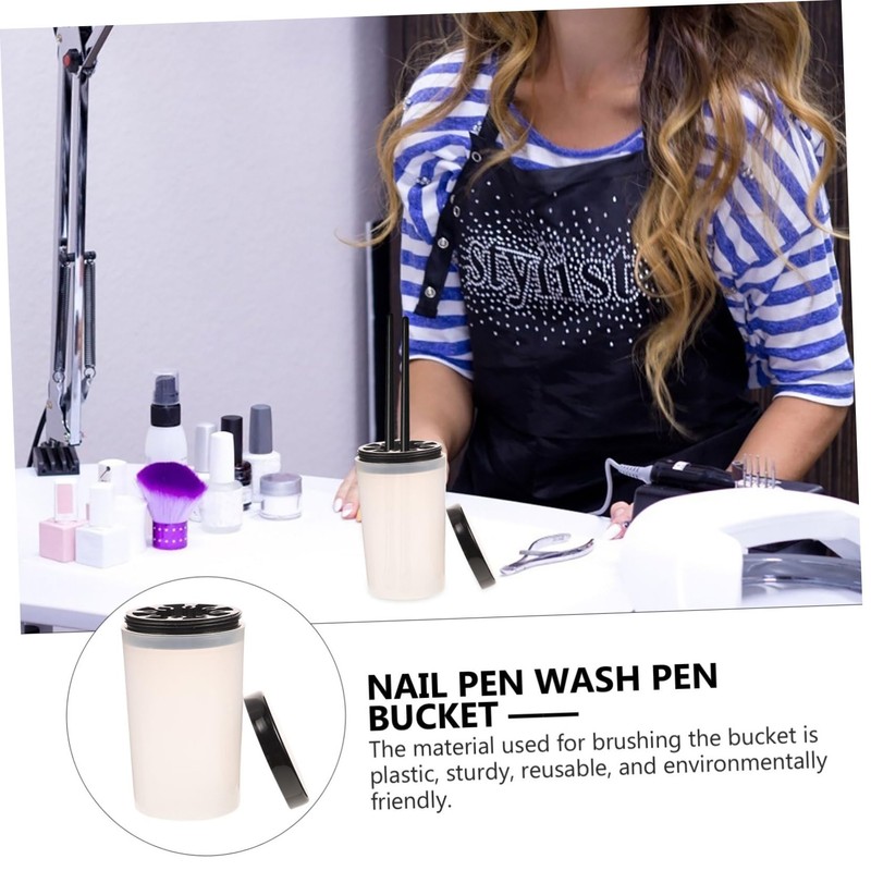 Baluue Portable Crystal Pen Wash Cup for Artists Nail Pen
