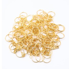 Key Chains Bulk,100Pcs Keychain Rings Metal Key Ring Gold Key Ring with Chain 25mm Open Jump Ring for Crafts and Jewelry Making (Style 1)