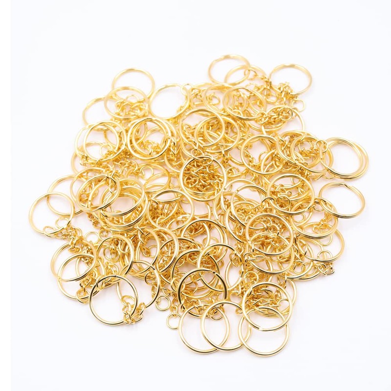 Key Chains Bulk,100Pcs Keychain Rings Metal Key Ring Gold Key