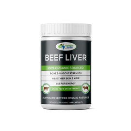 Grassland Nutrition Grass Fed Beef Liver 100% Organic Sourced — Natural B12 for energy, Iron & Vitamin A (180 Capsules)