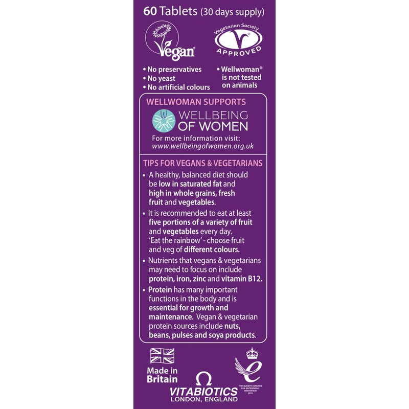 Wellwoman Vitabiotics Vegan Tablets