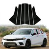 YINEOR for Honda Civic B Pillar Trim, Glossy Black, 6-Piece