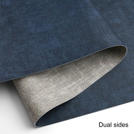 Chitomars Faux Leather Table Runner, Modern Double-Sided Non-Slip Heat Resistant Table Runner Washable Outdoor Table Runner for Wedding Birthday Party Table Decoration (Grey Blue, 30 x 140 cm)