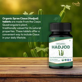 ORGANIC SPREE HADJOD - CISSUS 120 Tablets | Cissus Quadrangularis (Hadjod) | USDA Organic Certified | Organic and Natural 120tab - Pack of 3