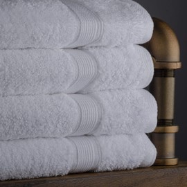 SUPERIOR Organic Cotton Solid Towel Set, 12PC, White 12 Piece