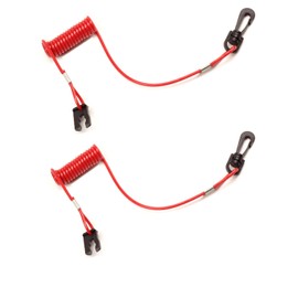 2 Pcs Boat Emergency Stop Kill Switch Lanyard, Universal Outboard Engine Motor Urgent Stop Switch Key Safety Connector Lanyard Cord 36182-ZV4-650 36182-ZV4-651 for Honda 2HP-225HP Outboard Motor
