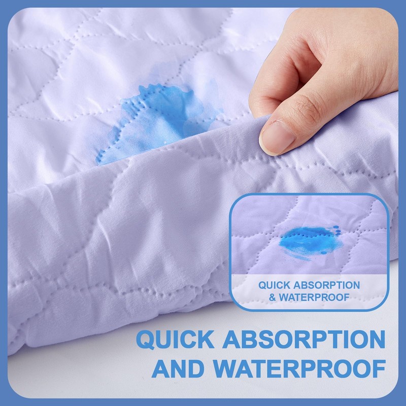 Lounsweer 3 Piece Hospital Bed Sheet Set, Purple Waterproof Bed