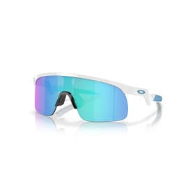 Oakley Youth OJ9010 Resistor Rectangular Sunglasses, Polished White/Prizm Sapphire, 23 mm