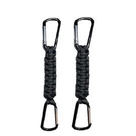 TWO 2 Heavy Duty Paracord Keychain Metal Clip Carabiner Paracord Lanyard for Keys Outdoor Climbing Carabiners Woven Key Rings Luggage Flashlight Car Keys…
