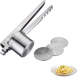 Westmark potato / spaetzle press, with 4 interchangeable perforated discs, stainless steel, length: 35 cm, Quadro, silver, 61172260