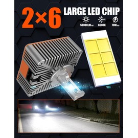 CHOPDARK D5S LED Bulbs D5A Light Bulbs 70W 50000Lm 6500K Cool White, Plug and Play, Fog Lamp, 2-pack