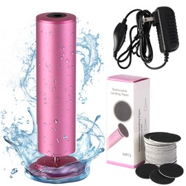  Electric Foot Callus Remover, Callus Remover for Feet, Dermave Electric Foot Callus Remover, 60pcs Snding Discs Dead Cracked Skin Calluses for Men/Women (Pink)