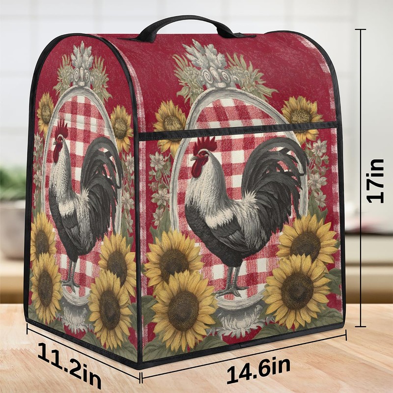 Red Rooster Kitchen Aid Mixers Cover Dust Protective Appliance Covers