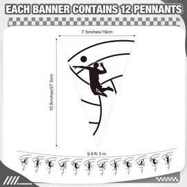 Jetec 5 Pcs 49 ft Volleyball Party Decorations Pennant Banner Theme Triangle Flags Garland Bunting Banner for Volleyball Player Fans Outdoor Indoor Home Sport Birthday Party Decorations Supplies