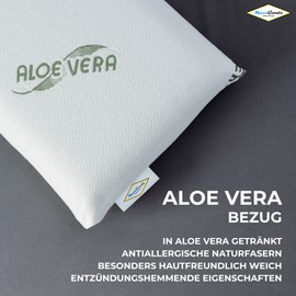 MaxxGoods Aloe Vera Double Pack Pillow Case 70 x 42 cm for Neck Support Pillow - Hypoallergenic, Skin-friendly, Breathable and Easy Care - Pillowcase for Orthopaedic Pillow