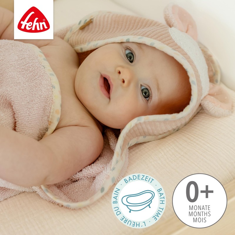 Fehn Hooded Bath Towel Mouse - Bath Poncho Made of