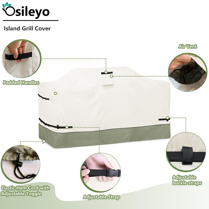 Osileyo 98 Inch Island Grill Cover - 600D Heavy Duty