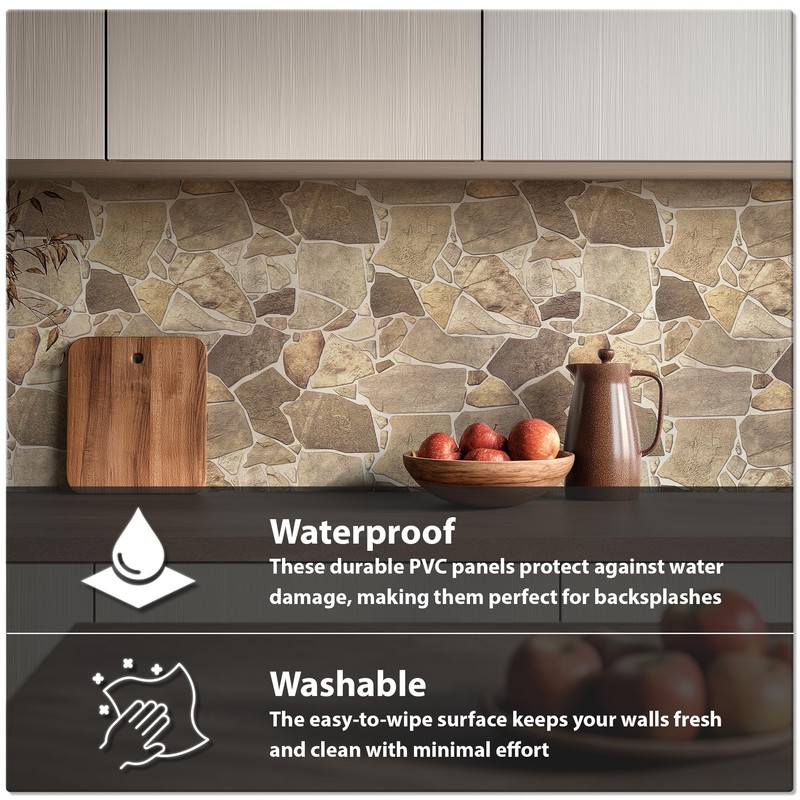 CONCORD WALLCOVERINGS ™ Sample - Retro-Art 3D Faux Stone Wall