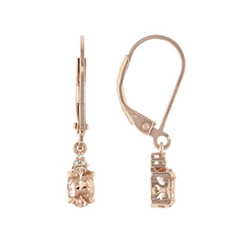 Elegant Peach Morganite Rose Gold Dangle Earrings for Women