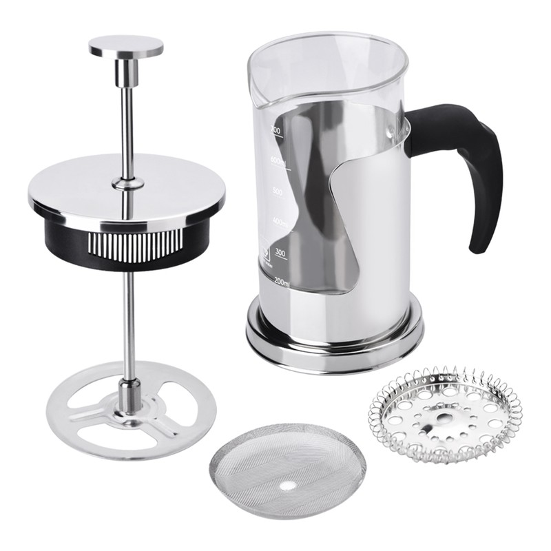 350ML 304 Stainless Steel & Glass Heat Resistant French Press
