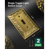 TREEWELL 2-Pack Single Toggle Light Switch Cover Plate, Paisley Pattern