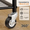 Aooda Small Clothes Rack with Shelves Metal Sturdy Rolling Clothing