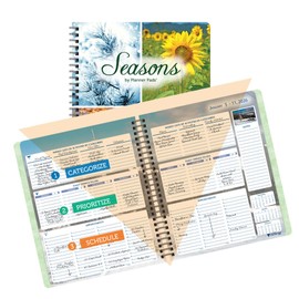 Planner Pad Spiral Bound January-December 2026/ Calender Year 6 3/4" x 8 1/2" Medium 3-Tier Funnel Down 12 Month Organizer, Seasonal Color Ink