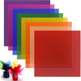MUYYIKA 120 Sheets Coloured Transparent Films, 15 cm x 15 cm Colourful Transparency Film, Coloured Cellophane Film for DIY, Coloured Cellophane Film, Coloured Cellophane Film, for Flowers