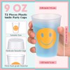 Irenare 72 Pieces 9 OZ Reusable Plastic Smile Pattern Drink