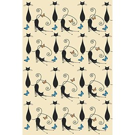  Sketch Journal: Black Cats and Butterflies 6x9 - Pages are LINED ON THE BOTTOM THIRD with blank space on top