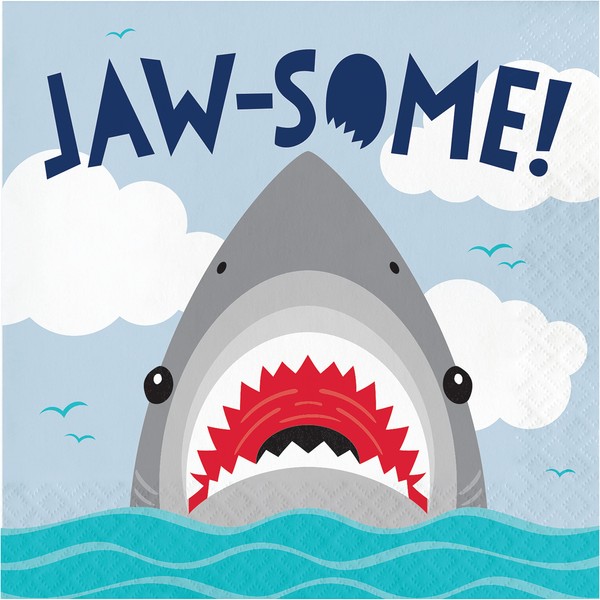Shark Party Jaw-Some Napkins, 48 ct