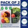 Lifemaster Multi-purpose Refrigerator Bins - 2 pieces Large Capacity Stackable