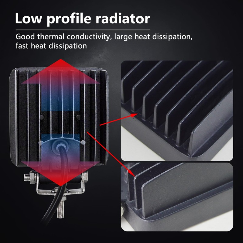AUXTINGS 4 inch 48W Flood Square LED Work Light Bar