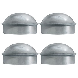 VIVIDA 4" Fence Post Caps, Chain Link Post Caps, Galvanized Steel, for 4" OD Pipe, Chain Link Fence Parts, 4 PCS