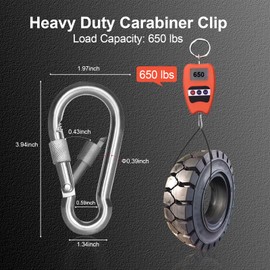 KINLINK 1 Pack Screw Locking Carabiner - 4.00 inch Heavy Duty Carabiner Clips, 304 Stainless Steel Large Caribiner for Camping, Swing, Hammock, Hiking, Weight Lifting Machine, Home Gym Equipment