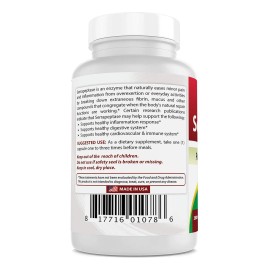 Best Naturals Serrapeptase Enzima Proteolitica Premium Serrapeptasa 40,000 Spus 90 Capsulas Vegetales                                                 