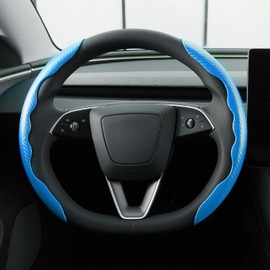 MEWANT 2pcs Car Carbon Fiber Segmented Steering Wheel Cover for Men/Women，Anti-Slip Comfortable Steering Wheel Protector Universal 99% Car Wheel Cover Protector, Car Interior Accessories