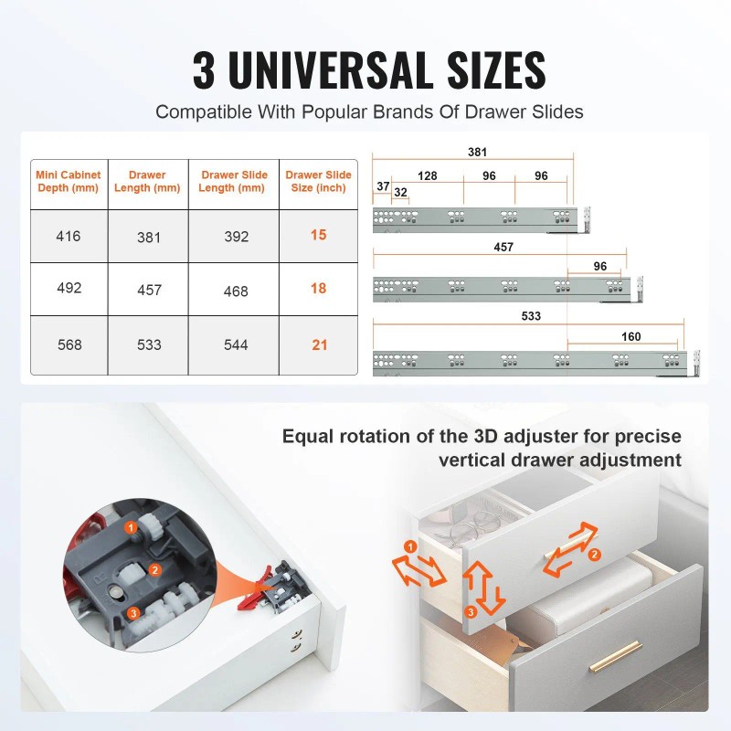 Heavy Duty 18 Inch Steel Drawer Slides Full Extension Soft