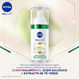 NIVEA LUMINOUS630 Anti-manchas Serum Facial Anti-imperfecciones (30 ml) - Con Ácido Hialurónico, Ácido Salicílico y Extracto de Té Verde, para una Piel Uniforme, Suave y matificada.