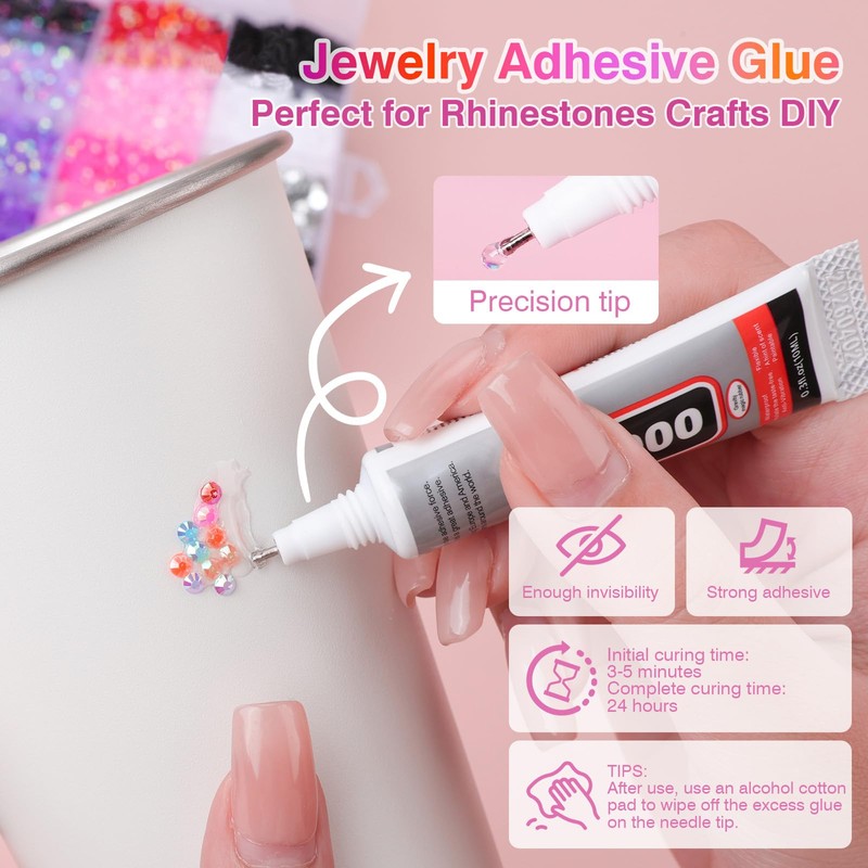 Bedazzling Kit 42000Pcs 26 Colors 3mm Resin Jelly Rhinestones -