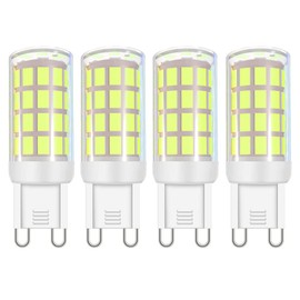 VOKWAK G9 LED Light Bulb G9 Bi-pin Base Chandelier Lighting JCD G9 120Volt Home Lighting 4W(40W Halogen Equivalent)400LM for table lamp,wall sconce,ceilingfan replacement,4-Pack(Daylight White 6000K)