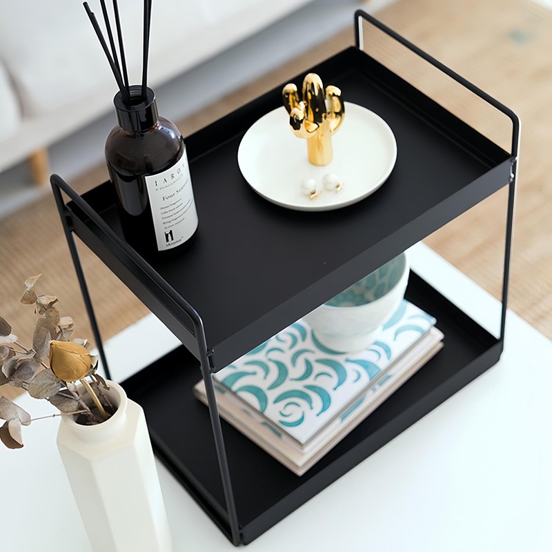KINGBERWI 2 Tier Bathroom Counter Organizer, Standing Vanity Organizer Shelf