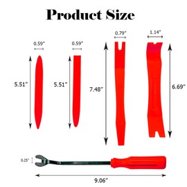 QKWL 5PCS Plastic Pry Tool Kit Auto, Interior Trim Removal Kit,Durable and Resistant to Bending, and Cracking Fits Most Sedans, SUVs, Trucks, and Vans (Red)