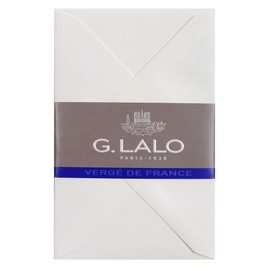 Clairefontaine - Ref 24400L - G.Lalo Gummed Lined Envelopes (Pack of 20) - 9 x 14cm in Size, PEFC-Certified, White Linings for Confidentiality - French Laid Paper - White