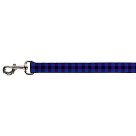 Buckle Down-Down Pet Leash - Buffalo Plaid Black/Blue - 6 Feet Long - 1.5" Wide