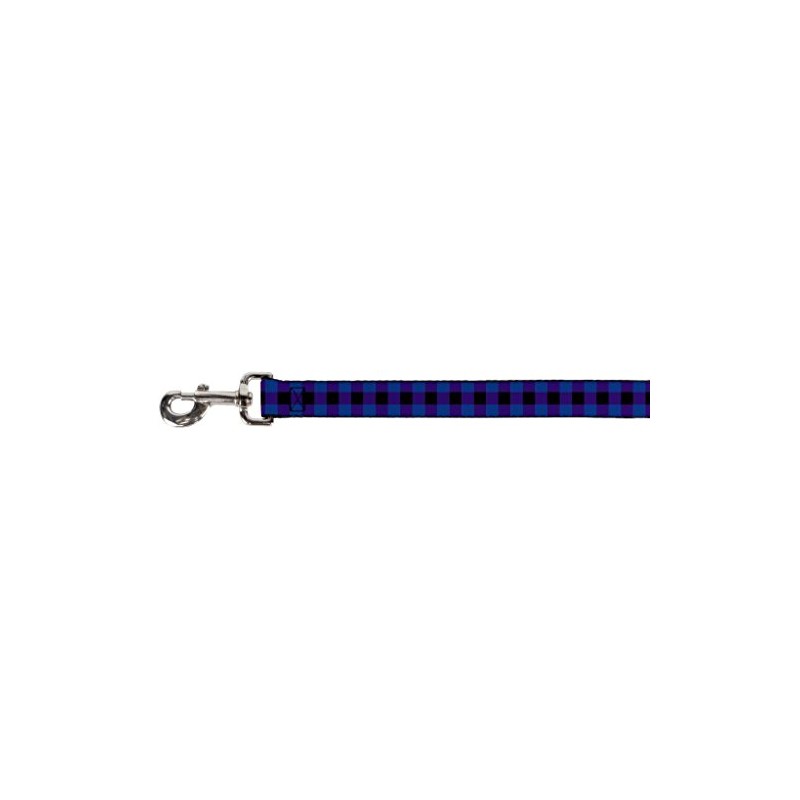 Buckle Down-Down Pet Leash - Buffalo Plaid Black/Blue - 6