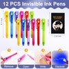 EODVICS 12 Pack Invisible Ink Pens with UV Light &