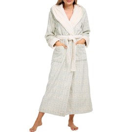 Alexander Del Rossa Women's Robes, Long Plush Bathrobe, Womens Robe with Hood, Hooded Robes for Women Plus Size Robe Serene Arabesque 4X (A0116AND4X)