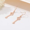 Key Dangle Earring for Women, Hypoallergenic Medical Hook Silver Plated
