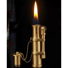 Wheel Vintage Oil Lighter Kerosene Creative Candle Lighters for Collection Gift (Gold)
